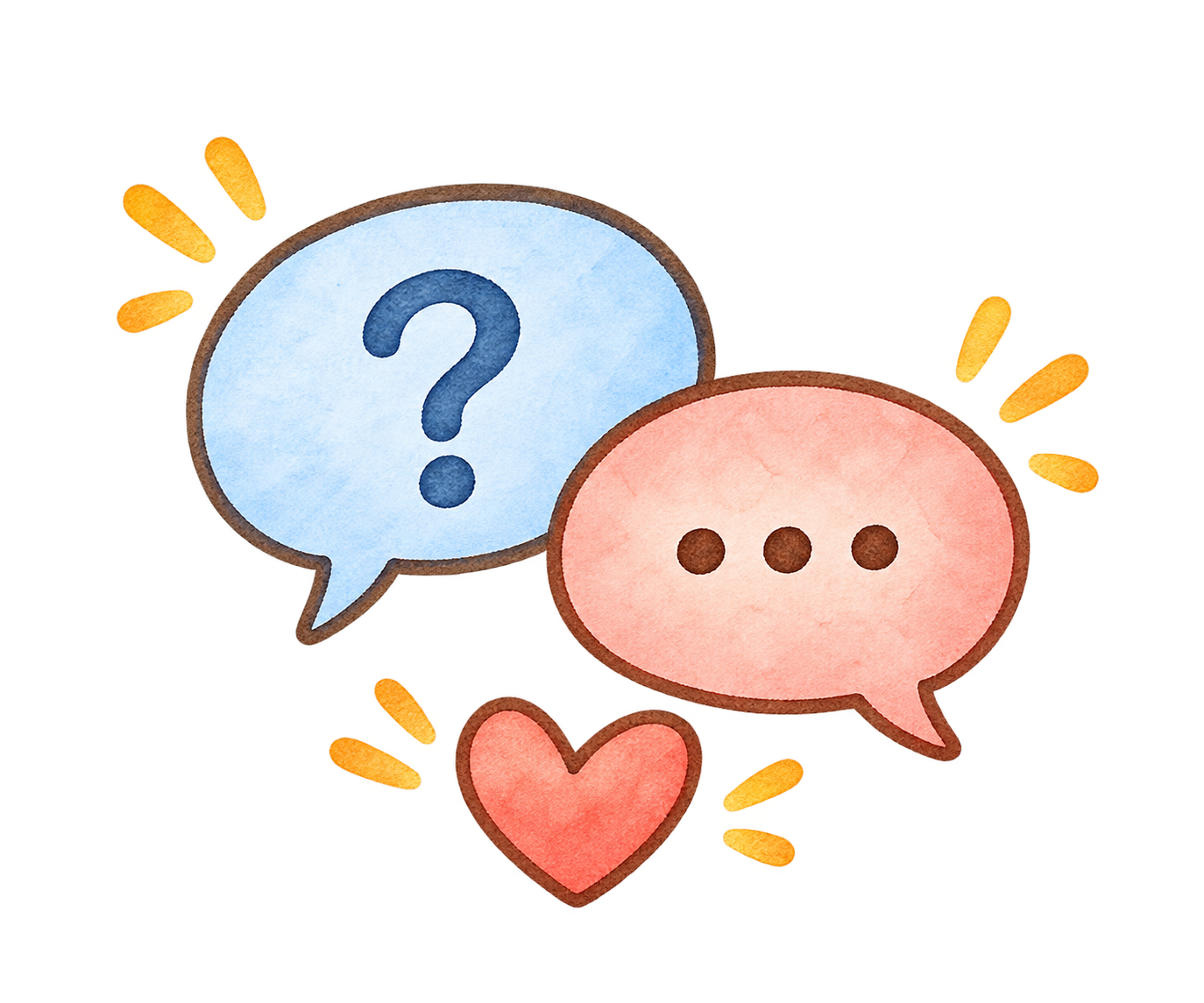 心と体の疑問や相談を話すイラスト