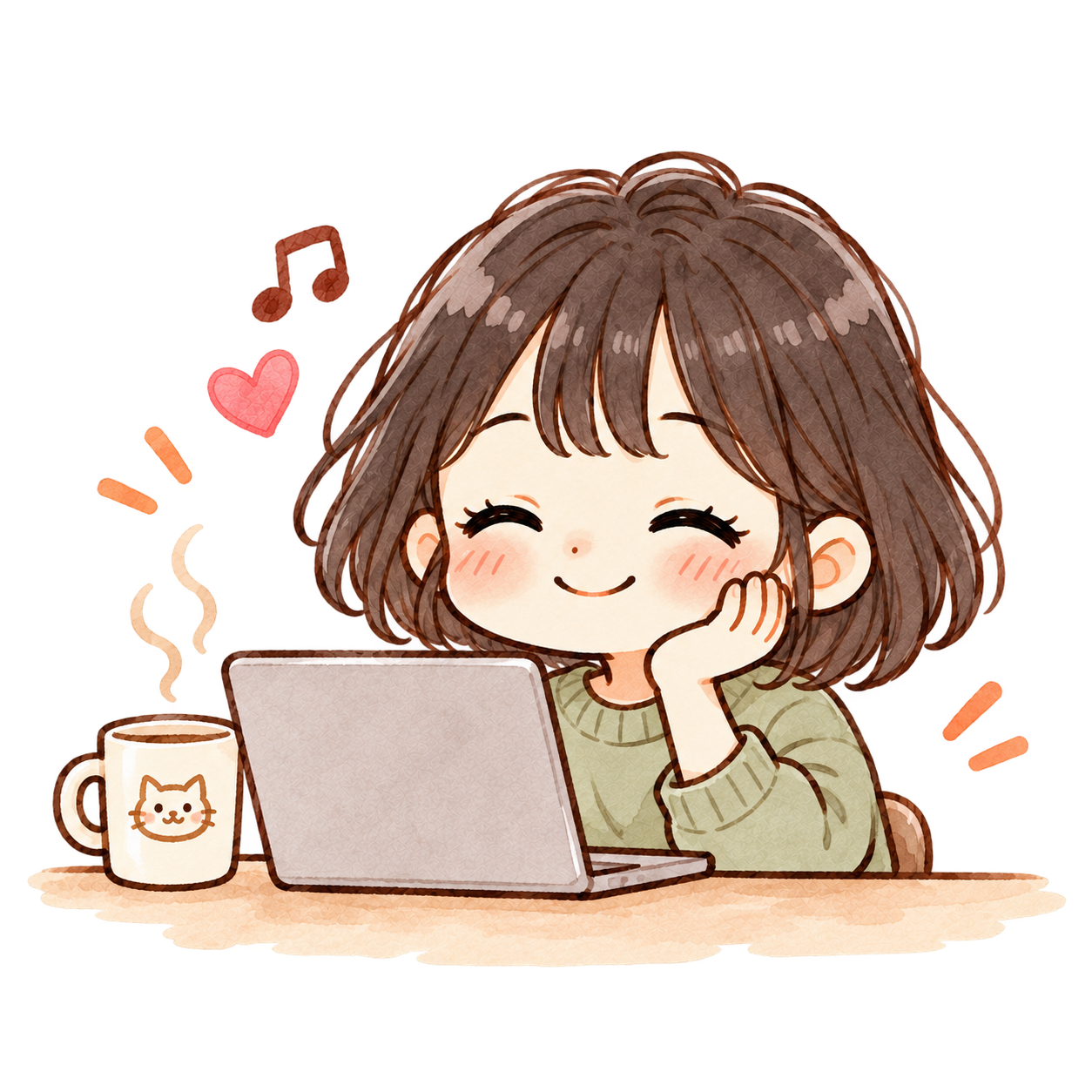 自分のペースで動画を見るサブメンのイラスト